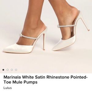 Lulus white satin stiletto heels